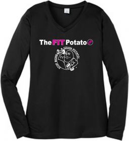 Sport-Tek Ladies L/S PosiCharge Competitor V-Neck Tee, Black